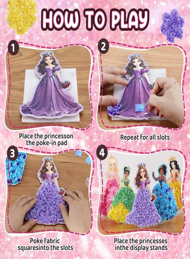 R RUCKERCO Poke Art Princess Kit Gift 10 Pcs Set,Crafts For Kids Ages 4-8, Diy Craft Kits With & Arts And Crafts For Kids.4, 5, 6, 7, 8, 9,10 Christmas Thanksgiving Birthday Gift Stitch Gifts For Girls - Image 2